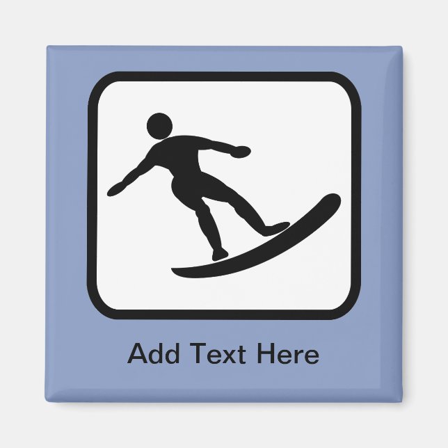 Aimant Logo de surfeur personnalisable (Devant)