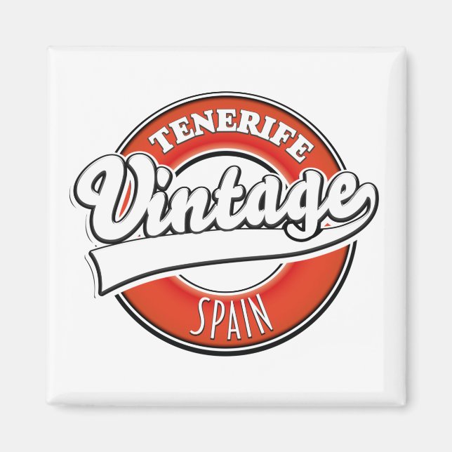 Aimant logo de Tenerife Espagne style vintage (Devant)