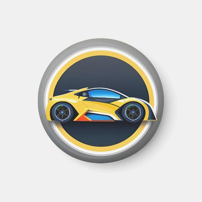 Aimant Logo de voiture de sport dans un style circulaire  (Devant)