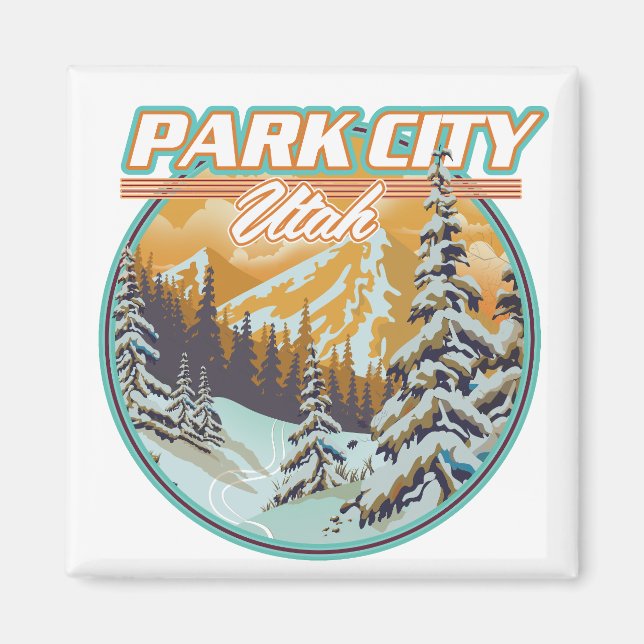 Aimant Logo de voyage de Park City Utah (Devant)