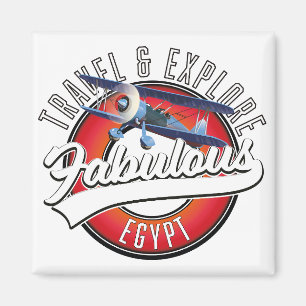 Aimant Logo de voyage et découverte de l'Égypte fabuleuse