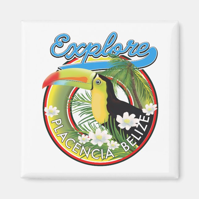 Aimant Logo de voyage Explore Placencia Belize (Devant)