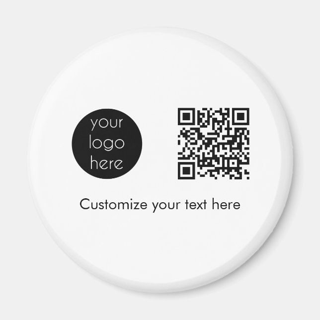 Aimant Logo d'entreprise Code QR promotionnel Texte (Devant)