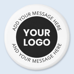 Aimant Logo d'entreprise et texte modifiable blanc et noi