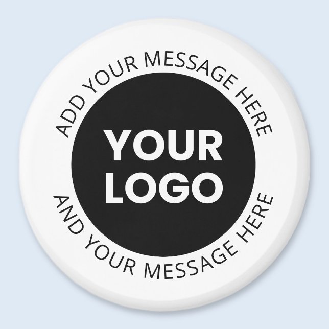 Aimant Logo d'entreprise et texte modifiable blanc et noi (Créateur téléchargé)