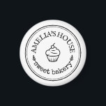 Aimant Logo d'entreprise rustique maison blanc personnali<br><div class="desc">Logo d'entreprise rustique fait maison sur mesure social simple aimant promotionnel avec nom d'entreprise dans un modèle minimaliste noir et blanc avec l'impression artisanale. Beau pour les cadeaux de marque pour les clients de pâtisserie et de boulangerie petite entreprise, employé de nourriture cadeau personnalisé et promotionnel, comme cadeaux personnalisés pour...</div>