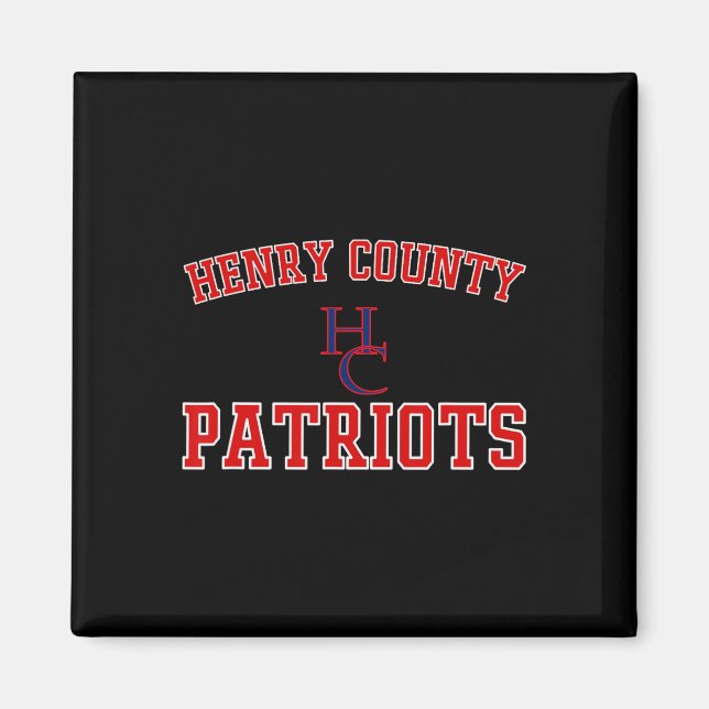 Aimant Logo des Patriotes du comté de Henry Varsity Hs (Devant)