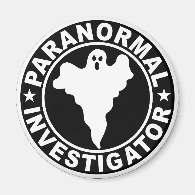 Aimant Logo du chercheur paranormal Fantôme surnaturel (Devant)