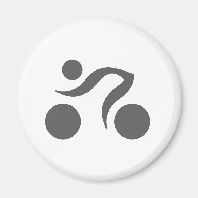 Aimant Logo du cool cycliste (Devant)