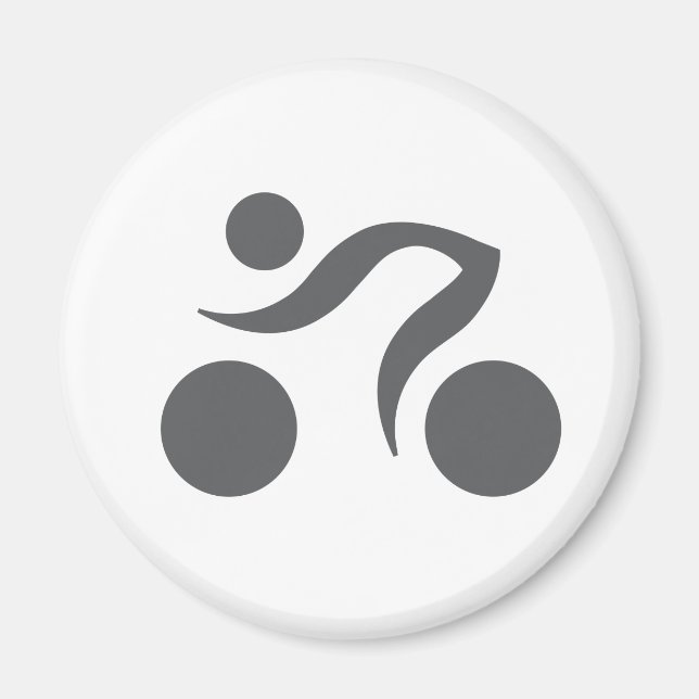 Aimant Logo du cool cycliste (Devant)