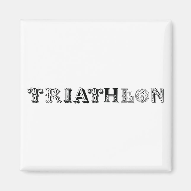 Aimant Logo du cool de triathlon pour tous les sportifs (Devant)