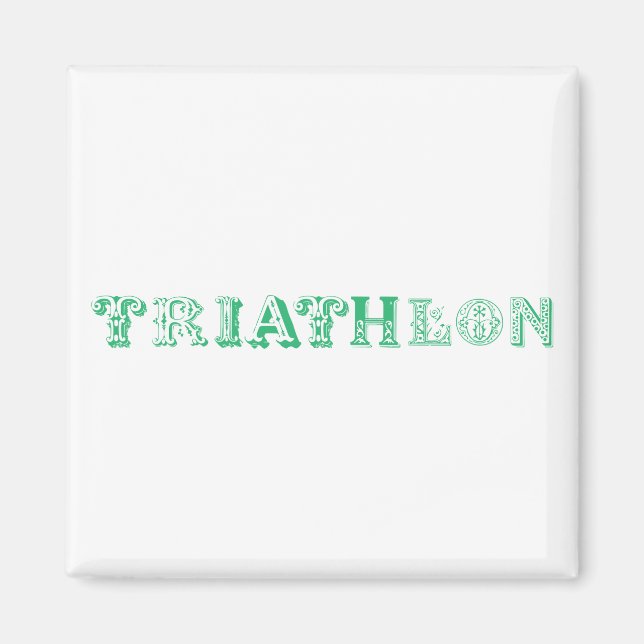 Aimant Logo du cool de triathlon pour tous les sportifs (Devant)
