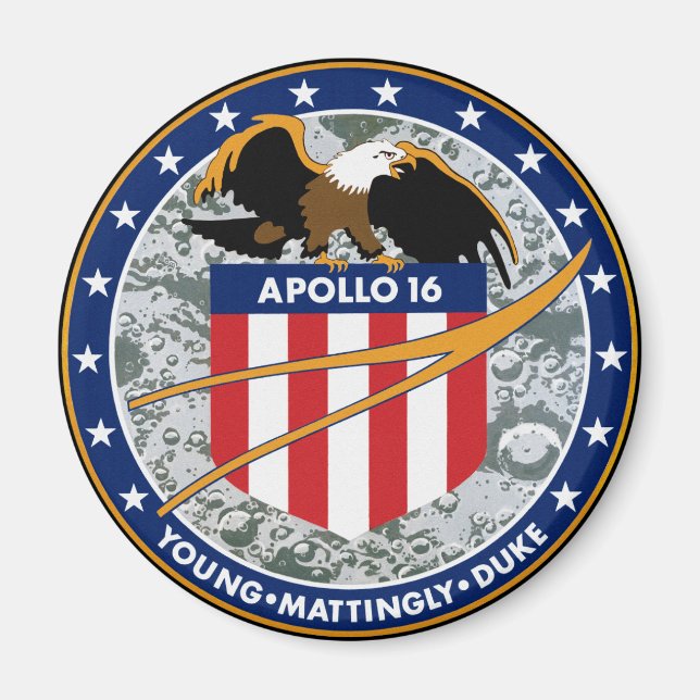 Aimant Logo du patch de mission Apollo 16 NASA (Devant)