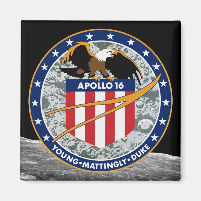 Aimant Logo du patch de mission NASA Apollo 16 (Devant)
