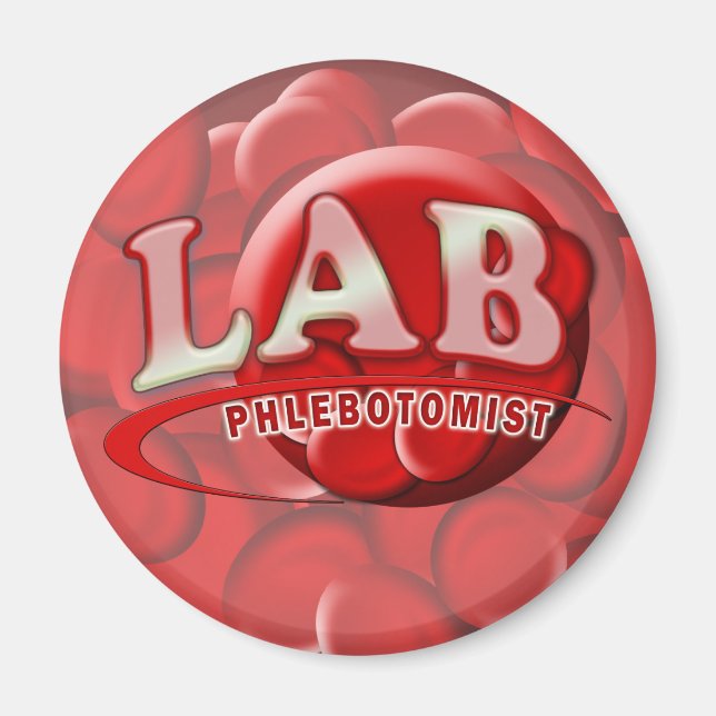 AIMANT LOGO DU PHLÉBOTOMISTE DE LABORATOIRE RBC (Devant)