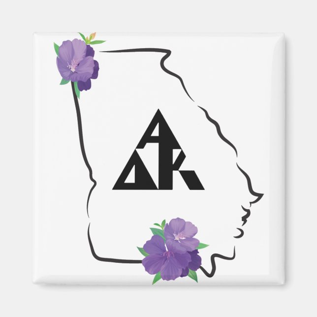 Aimant logo du triangle noir Georgia Alpha Delta Kappa (Devant)