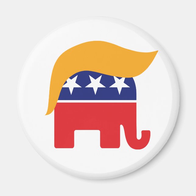 Aimant Logo éléphant GOP cheveux Donald Trump (Devant)