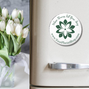 Aimant Logo fleuriste promotionnel Tagline WWW Couleur pe