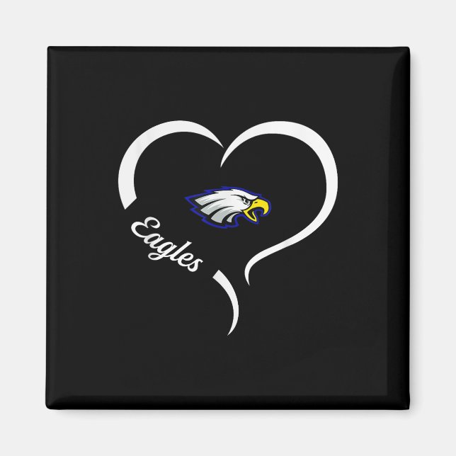 Aimant Logo Hubbard Eagles Demi-Coeur Slogan Hs (Devant)