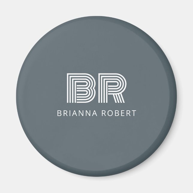 Aimant Logo Moderne de marque de monogramme Marine design (Devant)