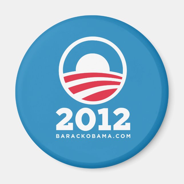 Aimant Logo "O" de Barack Obama 2012 (bleu clair) (Devant)