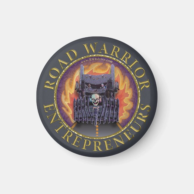 Aimant Logo officiel des entrepreneurs guerriers routiers (Devant)