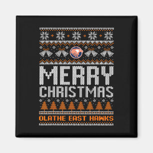 Aimant Logo Olathe East Hawks Joyeux Noël Douleur moche