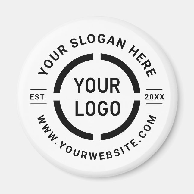 Aimant Logo personnalisé blanc promotionnel marqué (Devant)