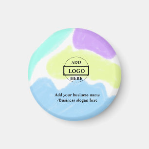 Aimant Logo personnalisé simple et élégant ici entreprise