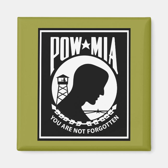 Aimant Logo POW/MIA - Rectangle (Devant)