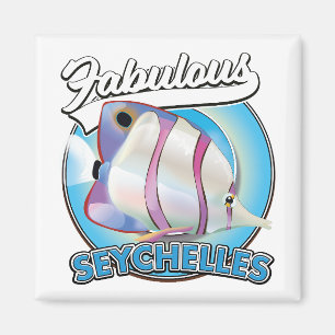 Aimant Logo rétro des Seychelles fabuleux