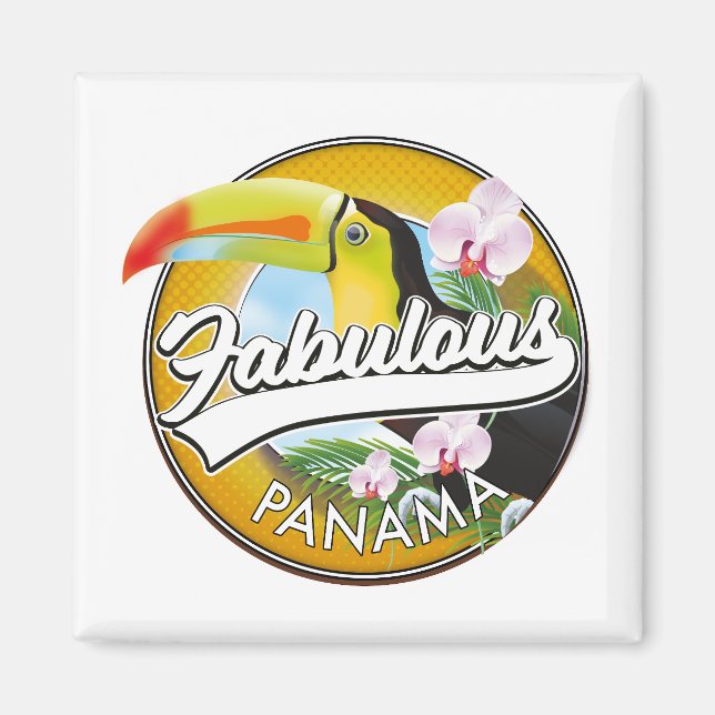Aimant Logo rétro fabuleux de Panama (Devant)
