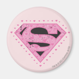 Aimant Logo super-fille en uniforme noir et rose