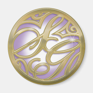 Aimant Logo Supergirl Gold & Purple Circle