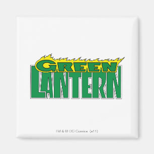 Aimant Logo vert de lanterne - flammes jaunes