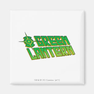 Aimant Logo vert de lanterne - incliné