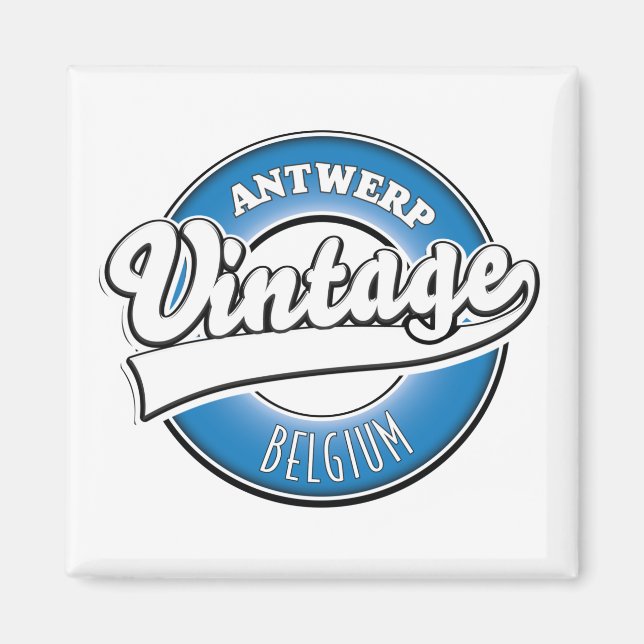 Aimant Logo vintage d'Anvers Belgique (Devant)