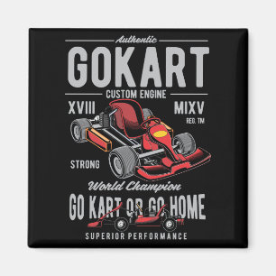 Aimant Logo vintage de course Go-Kart