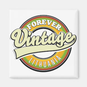 Aimant Logo vintage lituanien pour toujours.