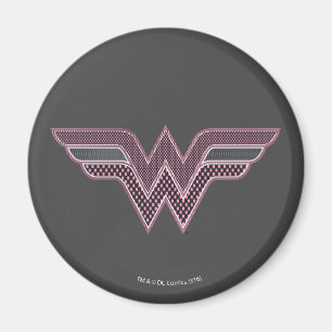 Aimant Logo Wonder Woman rose and Black Checker Mesh