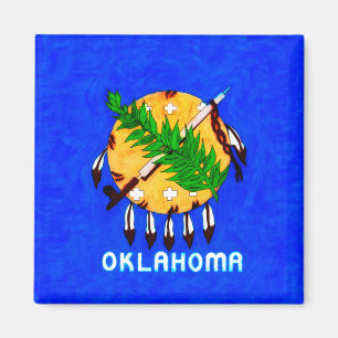 Aimant L'Oklahoma a peint des produits de drapeau