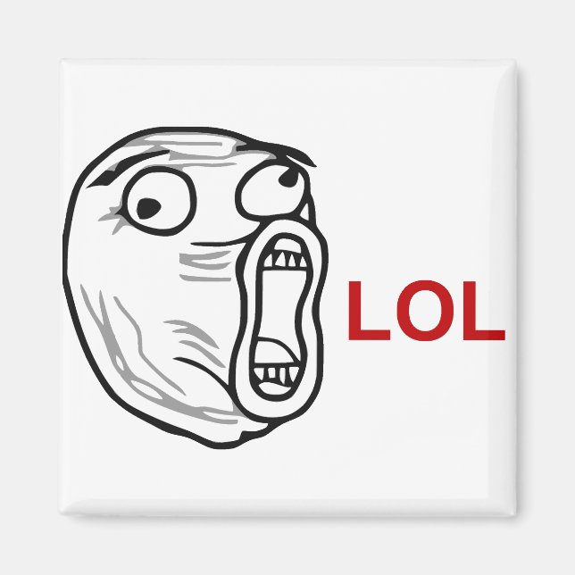 Aimant LOL Laugh Out Loud Rage Face Meme (Devant)