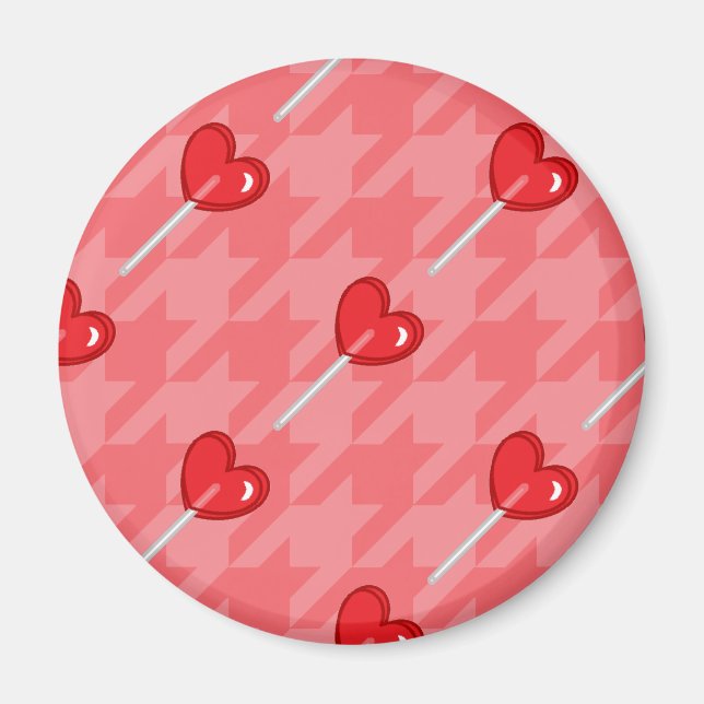 Aimant lollipop coeur rose (Devant)
