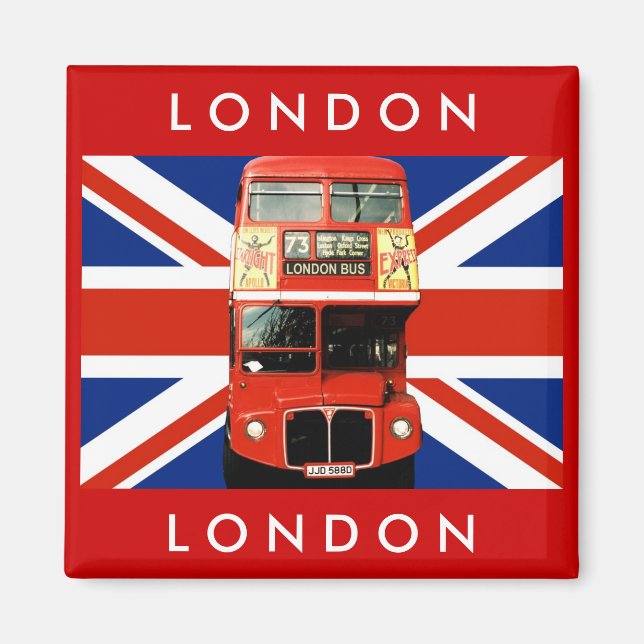 Aimant London Bus et British Flag (Devant)