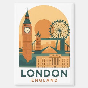 Aimant Londres Angleterre Voyage Vintage   Rétro 