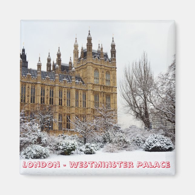 Aimant Londres en hiver, Westminster (Fridge Magnet) (Devant)