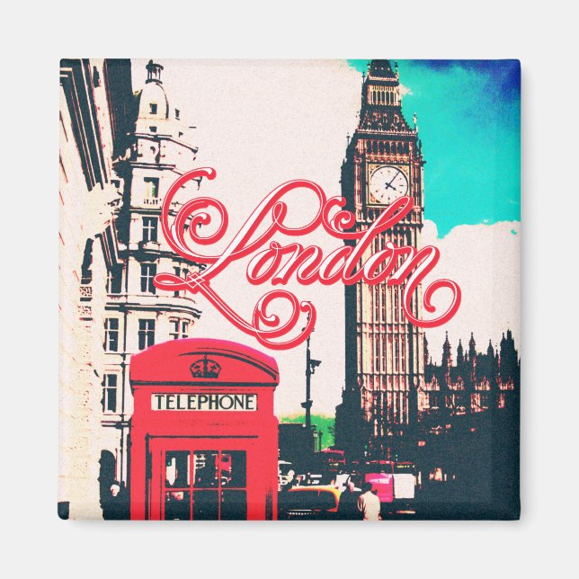 Aimant Londres photo Vintage (Devant)