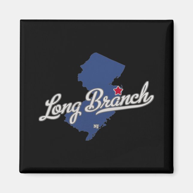 Aimant Long Branch New Jersey Nj Carte  (Devant)