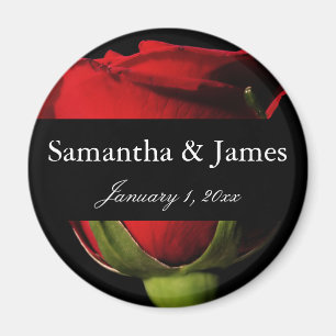 Aimant Long Stem Red Rose Mariage personnel