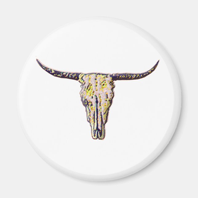 Aimant Longhorn Skull Art (Devant)